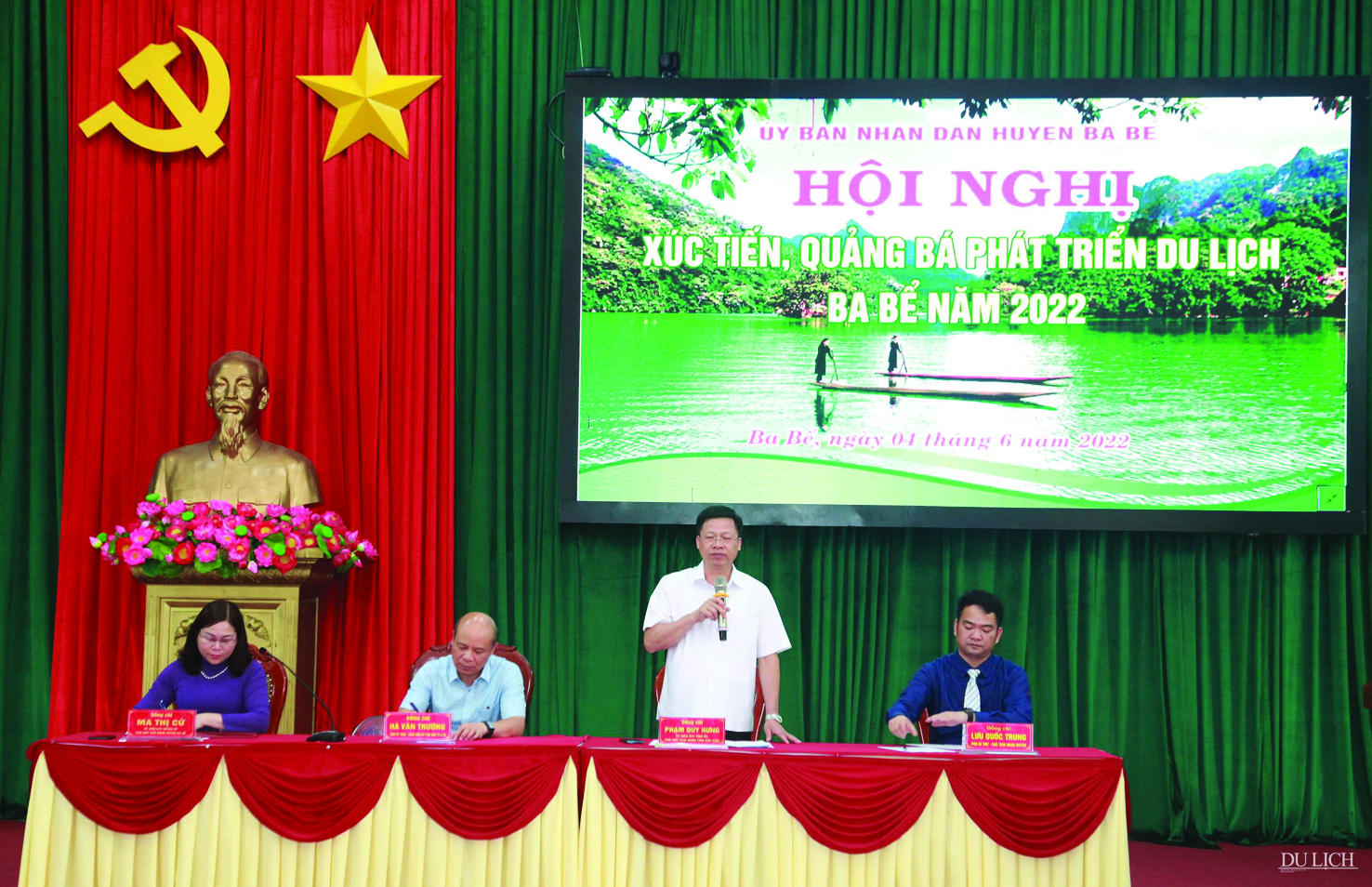 Phó Chủ tịch tỉnh Bắc Kạn Phạm Duy Hưng phát biểu tại Hội nghị Xúc tiến, quảng bá phát triển du lịch Ba Bể