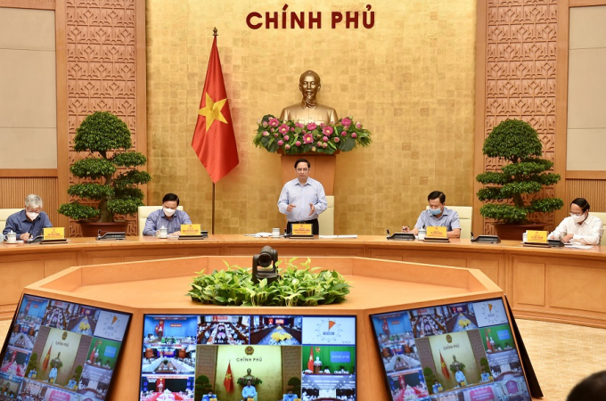 Một cuộc họp của Ban Chỉ đạo phòng, chống dịch COVID-19 do Thủ tướng Chính phủ Phạm Minh Chính chủ trì.