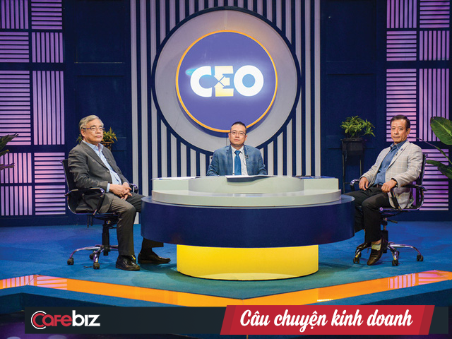 CEO Nguyễn Cảnh Bình (ở giữa) cùng hai khách mời trong chương trình CEO - Chìa khóa thành công.