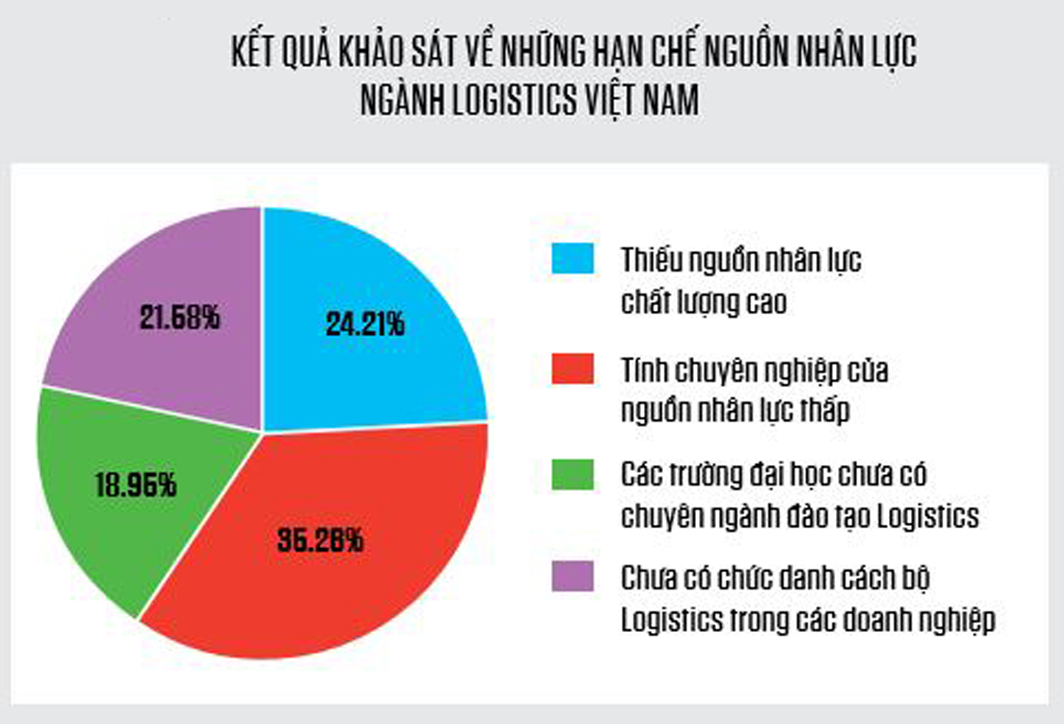 Những hạn chế về nhân lực ngành logistics Việt Nam. Nguồn: Sách Trắng Logistics