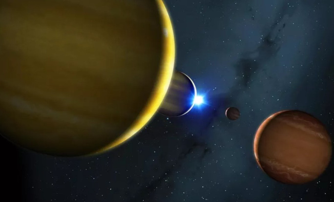 Hệ hành tinh khổng lồ HR 8799 - Ảnh: NASA