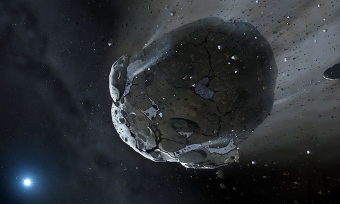 Mô phỏng tiểu hành tinh bay gần Trái Đất. Ảnh: NASA.