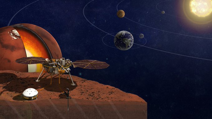 Sao Hỏa có thể lạnh lẽo bên ngoài, nhưng bên trong lại ấm nóng. Ảnh: NASA Insight