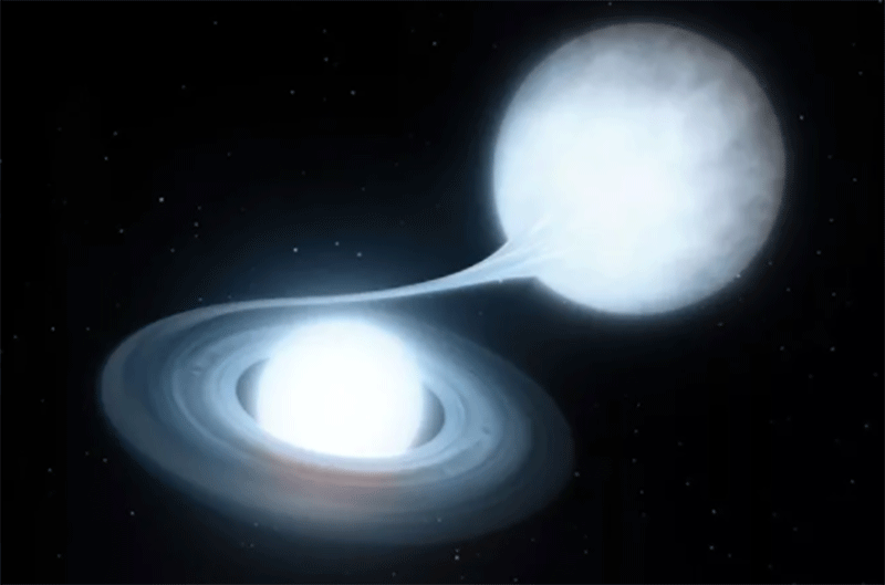 Hai ngôi sao lùn trắng "nuốt nhau" - Ảnh đồ họa từ Caltech