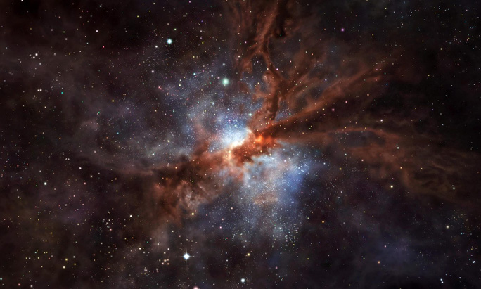 Hình ảnh ngoạn mục về thiên hà hình thành sao cổ đại - Ảnh: ESO/L. Calçada