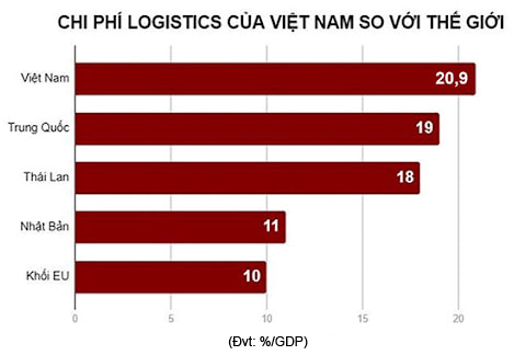  Chi phí logistics tại Việt Nam vẫn còn rất cao so với thế giới