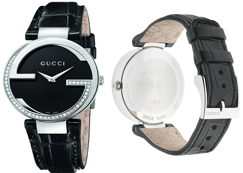 Đồng hồ GUCCI INTERLOCKING BLACK DIAL QUARTZ LADIES WATCH 37MM | Gian hàng  online
