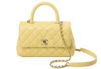 Túi Chanel Coco 9.5 Flap Bag With Top Handle In Yellow ( Like New)
