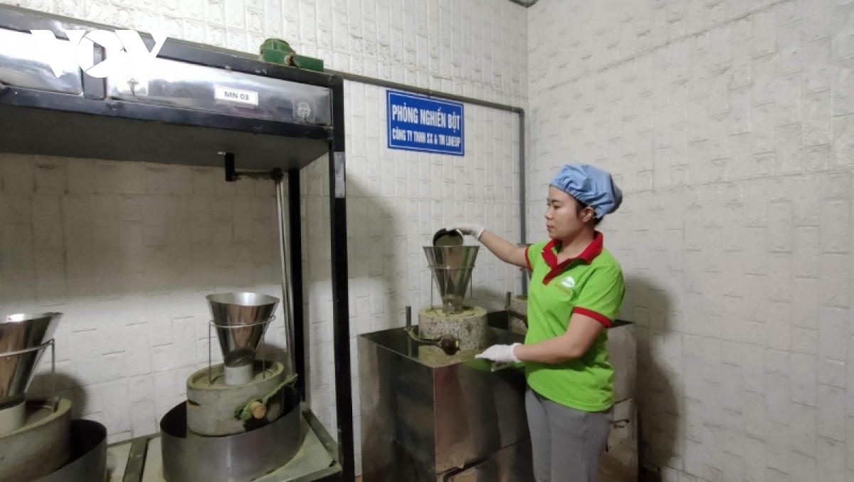 Chị Ngô Thị Hiền từ bỏ công việc từng 10 năm gắn bó để về quê khởi nghiệp, sản xuất bột rau củ từ chính những loại rau quen thuộc tại địa phương.