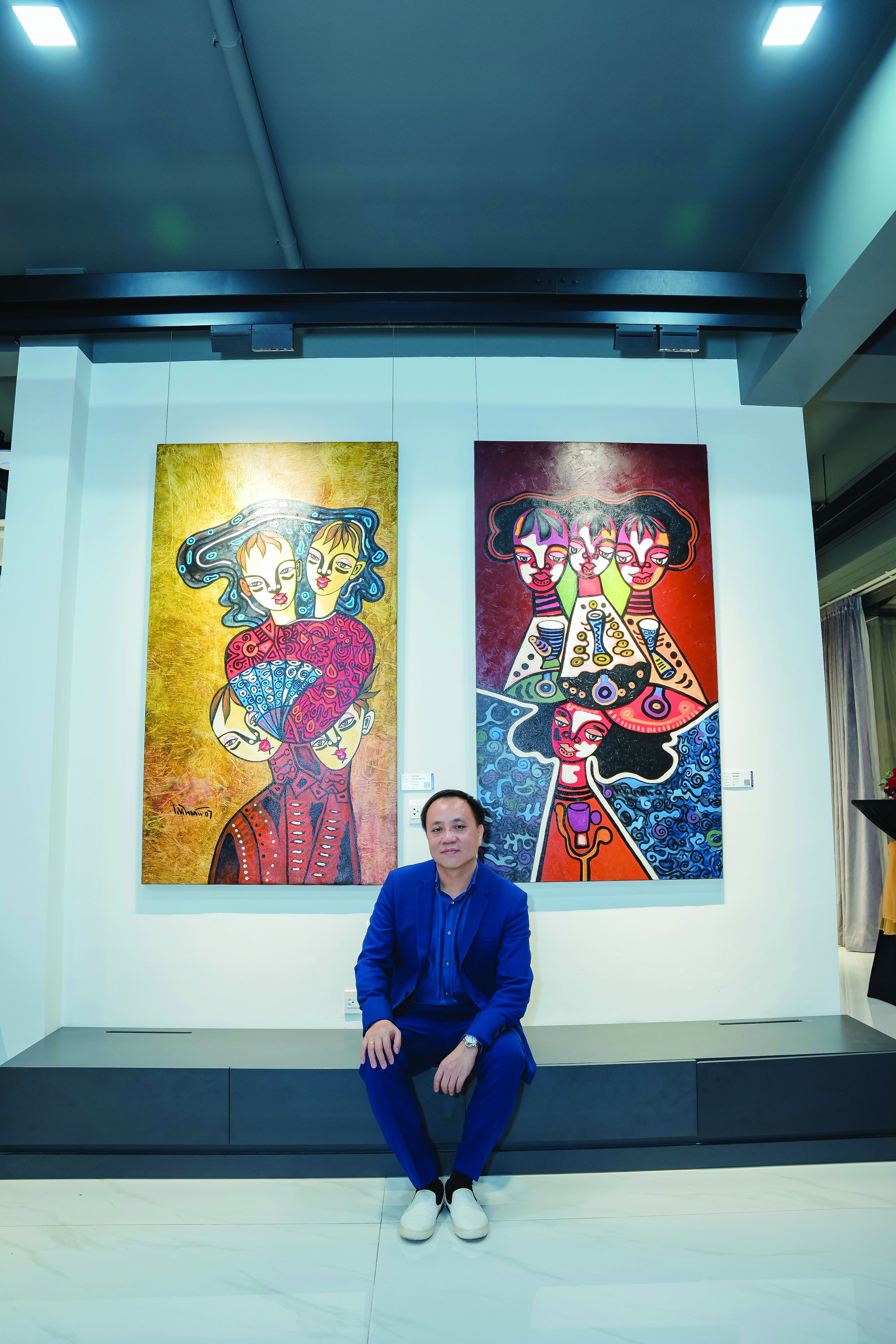 Doanh nhân Phan Minh Thông, tác giả, nhà sưu tập tranh tại Phúc Sinh Gallery