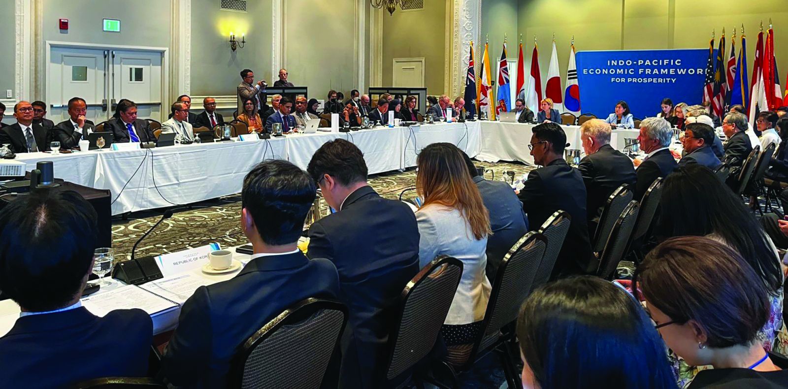 p/Cuộc họp cấp bộ trưởng của Khuôn khổ kinh tế Ấn Độ Dương-Thái Bình Dương (IPEF) tại Detroit ngày 27/5. 