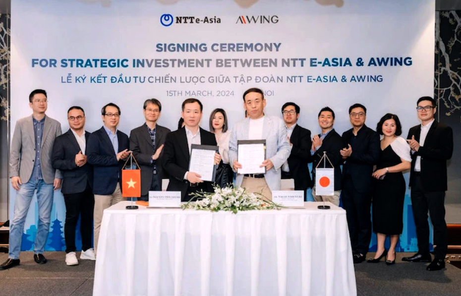 ký kết giữa thành viên Tập đoàn NTT và AWING đã đánh dấu một bước tiến quan trọng trong việc tạo ra giá trị bền vững để mở rộng hoạt động kinh doanh quảng cáo dựa trên nền tảng Wi-Fi ra quốc tế. 