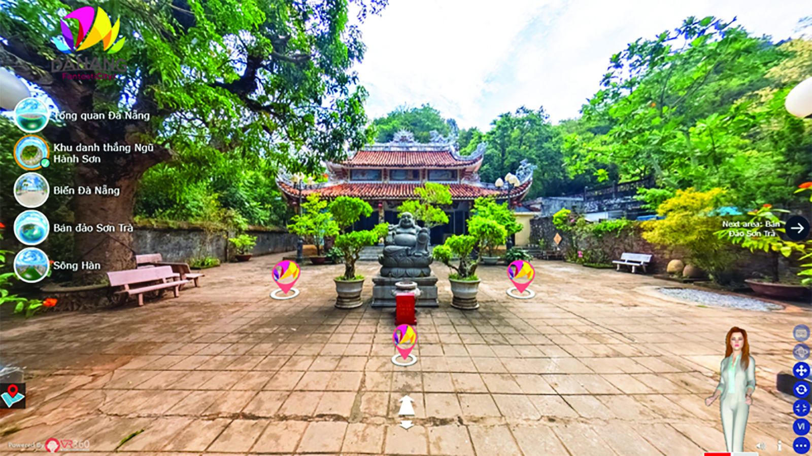 p/Trải nghiệm các điểm đến du lịch thông qua ứng dụng VR360 Một chạm đến Đà Nẵng.p/Ảnh: THU HÀ