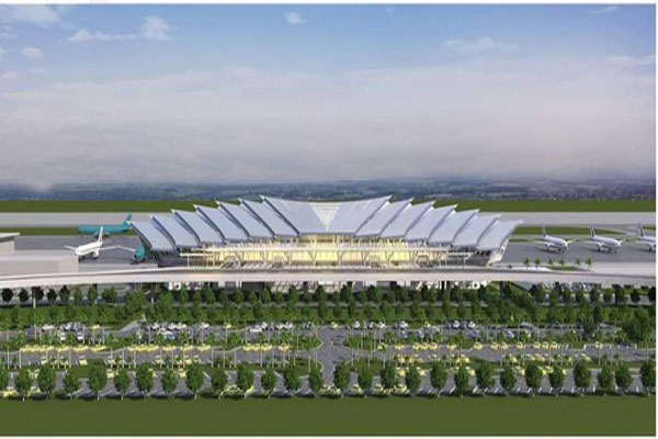 Toàn cảnh dự án đầu tư xây dựng nhà ga hành khách T2 tại cảng hàng không quốc tế Phú Bài. Ảnh: Bộ Xây dựng.