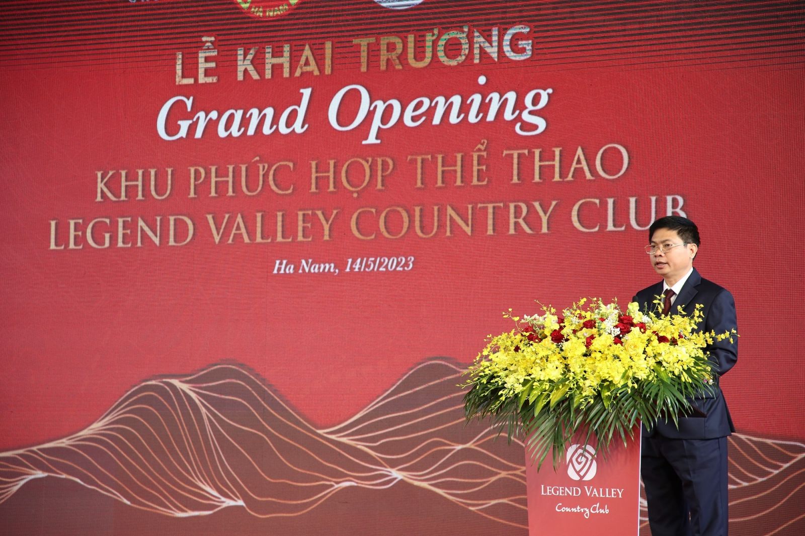 Ông Trương Quốc Huy, Phó bí thư Tỉnh ủy, Chủ tịch Ủy ban nhân dân tỉnh Hà Nam phát biểu tại sự kiện 