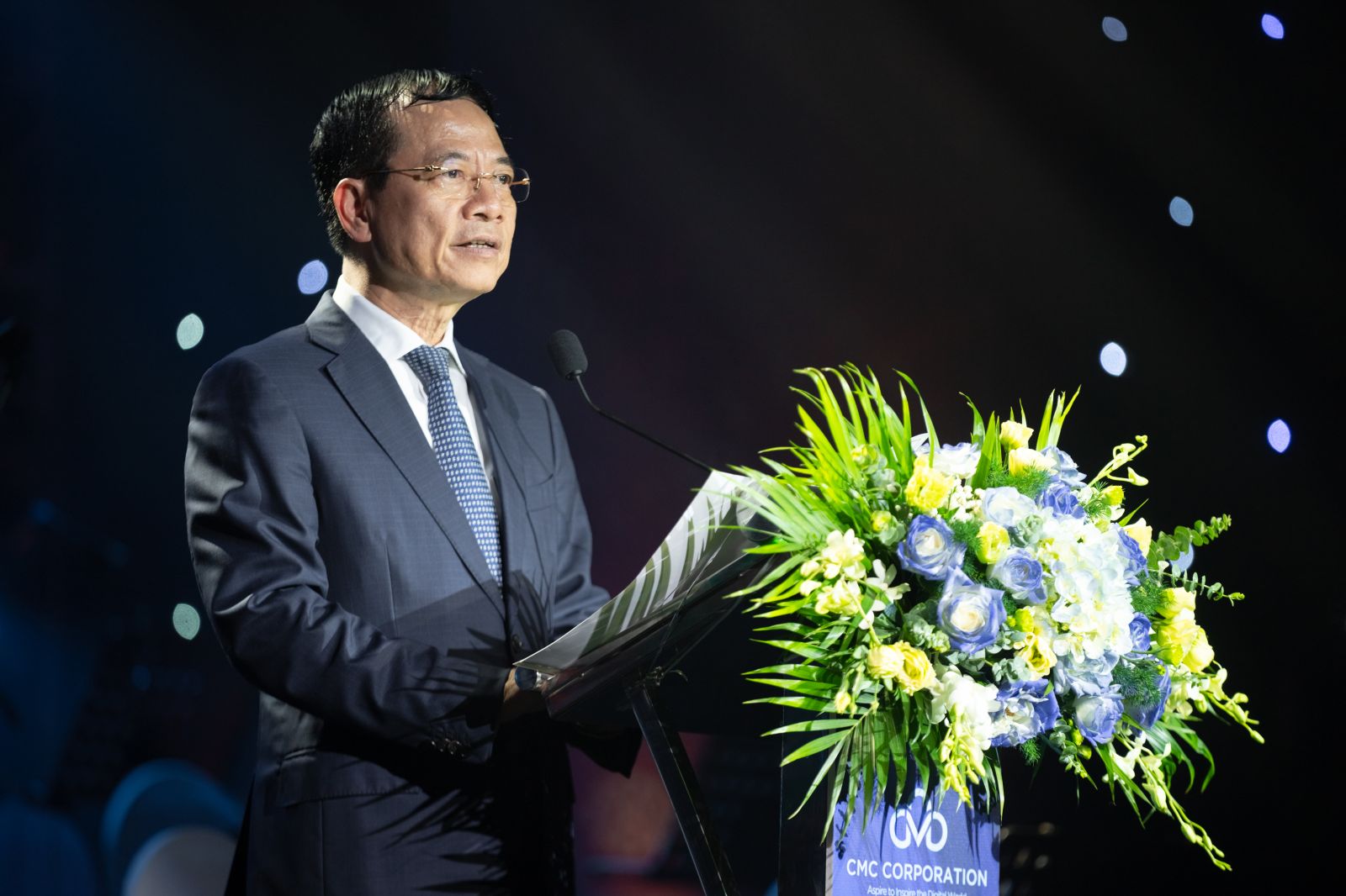 Bộ trưởng Bộ Thông tin và Truyền thông Nguyễn Mạnh Hùng phát biểu tại Lễ kỉ niệm CMC30 