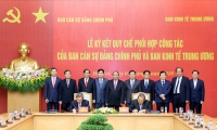 Ban Cán sự Đảng Chính phủ, Ban Kinh tế Trung ương ký Quy chế phối hợp công tác