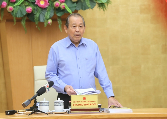 Phó Thủ tướng Thường trực Trương Hòa Bình phát biểu chỉ đạo tại hội nghị. (Ảnh: VGP/Lê Sơn) 