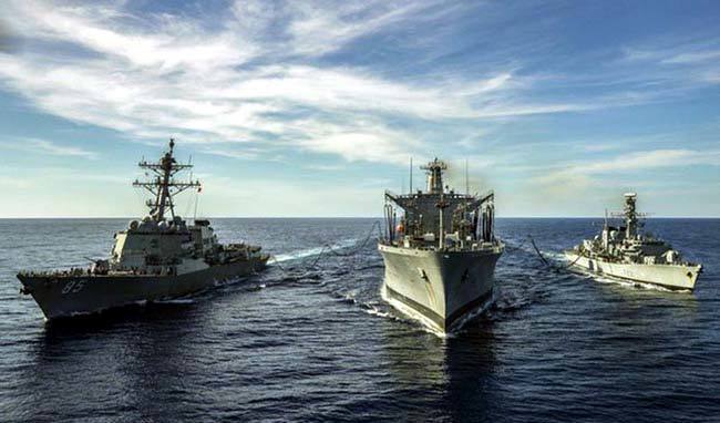 Tàu chiến HMS Argyll của Hải quân Anh tham gia diễn tập với Hải quân Mỹ ở Biển Đông hồi tháng 1/2019. Ảnh: US Navy