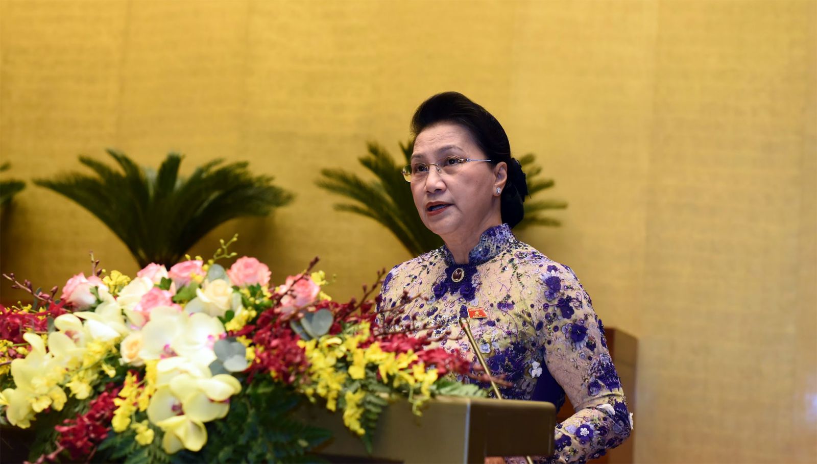 Chủ tịch Quốc hội Nguyễn Thị Kim Ngân phát biểu tại kỳ họp. Ảnh: Đại biểu nhân dân