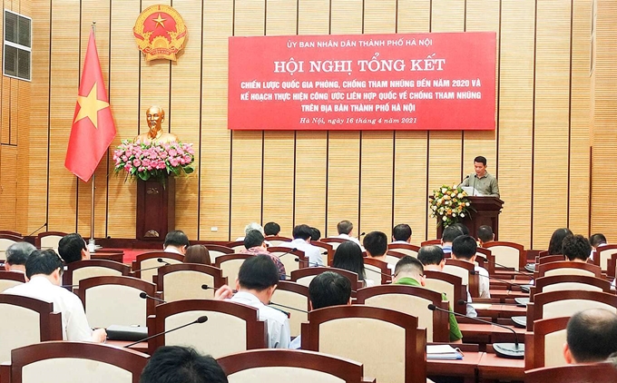 Hội nghị tổng kết chiến lược quốc gia phòng, chống tham nhũng đến năm 2020 của thành phố Hà Nội