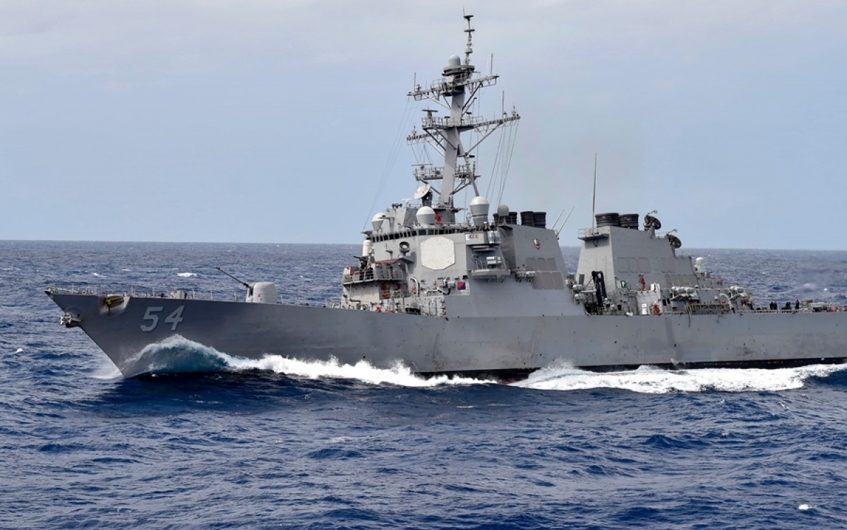 Mỹ điều tàu khu trục đi qua eo biển Đài Loan