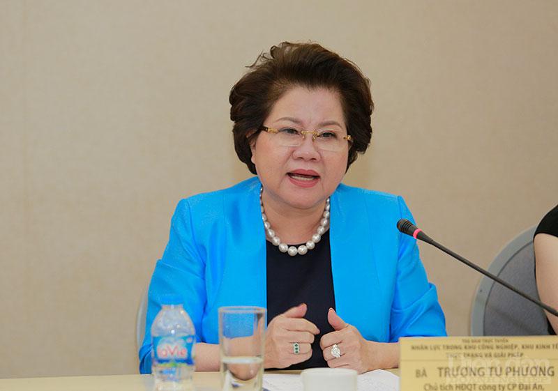 Bà Trương Tú Phương – Chủ tịch HĐQT Công ty CP Đại An, Chủ đầu tư KCN Đại An