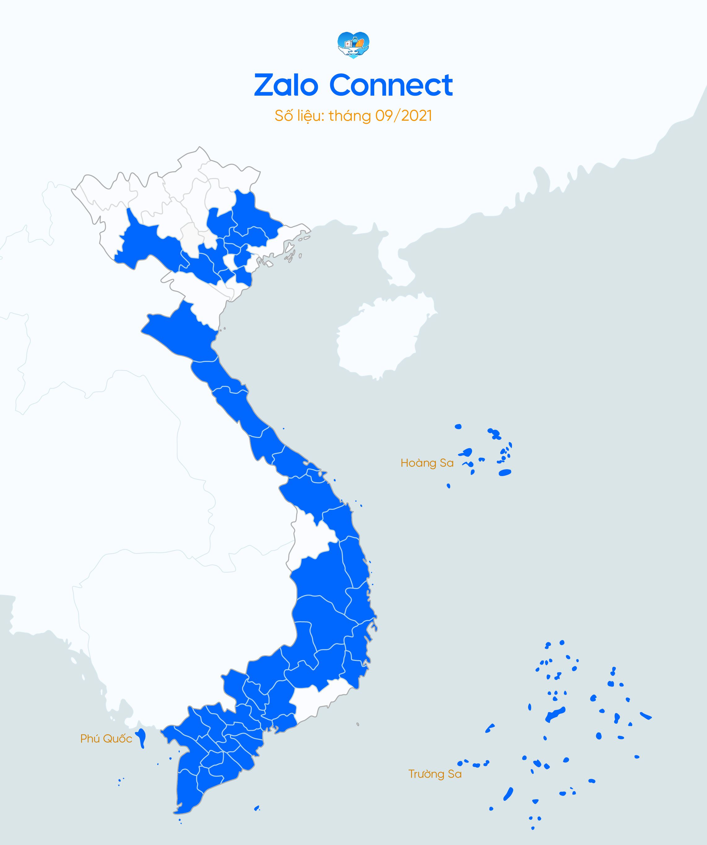 Zalo Connect hiện đã mở tại 45 tỉnh thành trên cả nước