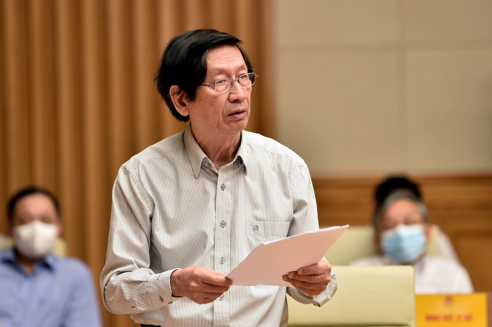 GS. Phạm Gia Khánh, nguyên Giám đốc Học viện Quân y, phát biểu tại buổi gặp mặt. Ảnh: VGP/Nhật Bắc