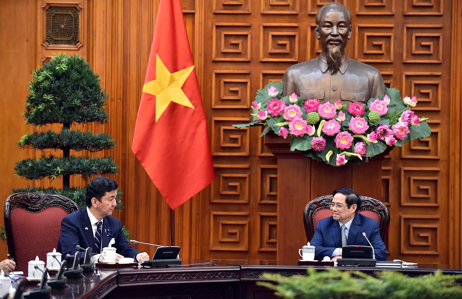 Thủ tướng Phạm Minh Chính khẳng định Đảng, Nhà nước, Chính phủ và nhân dân Việt Nam coi Nhật Bản là một trong những đối tác quan trọng hàng đầu trong chính sách đối ngoại của Việt Nam. Ảnh VGP/Nhật Bắc