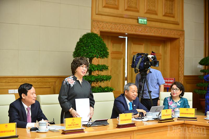Bà Thái Hương, Chủ tịch Hiệp hội doanh nhân nữ Việt Nam. Ảnh: Quốc Tuấn
