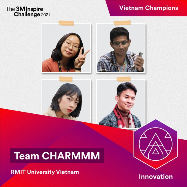 Đội CHARMMM gồm bốn sinh viên ngành Kinh doanh (Kinh tế và Tài chính) (trong hình từ trái sang phải, từ trên xuống dưới) Phan Lê Minh An, Rahul Sharma, Trần Kim Hương và Vương Anh Chiến đã chiến thắng vòng quốc gia và giành giải Nhì vòng khu vực Thử thách 3M Inspire. 