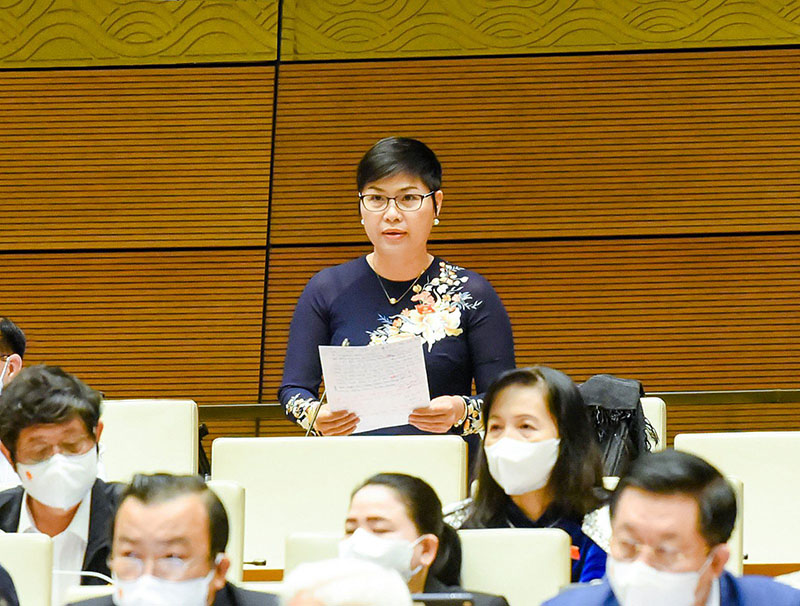 Đại biểu Quốc Hội Đỗ Thị Thu Hằng (Đồng Nai) phát biểu trong phiên họp chiều ngày 08/11/2021