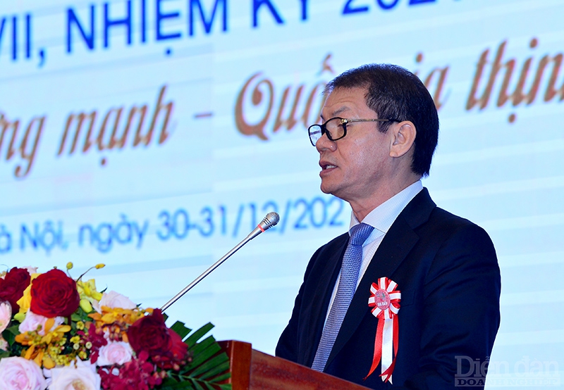 Ôngp/Trần Bá Dương - Chủ tịch Hội đồng quản trị Tập đoàn THACO phát biểu tại Đại hội.