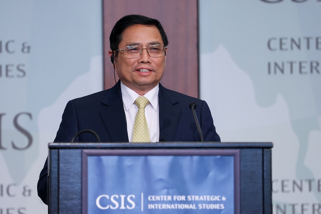 Thủ tướng Phạm Minh Chính là lãnh đạo ASEAN duy nhất trong dịp này có phát biểu tại Trung tâm nghiên cứu Chiến lược và Quốc tế Hoa Kỳ (CSIS) - một trong những cơ quan nghiên cứu hàng đầu của Hoa Kỳ về chiến lược, chính sách đối ngoại và các vấn đề quốc tế; và là lãnh đạo cấp cao đầu tiên của Việt Nam phát biểu tại Đại học Harvard - Ảnh: VGP