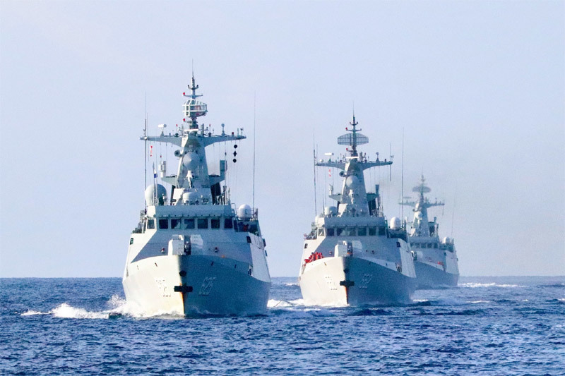 Các tàu chiến Trung Quốc tham gia một cuộc tập trận ở Biển Đông. Ảnh: Bộ Quốc phòng Trung Quốc