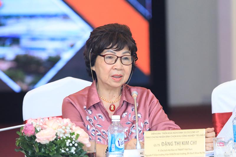 Bà Đặng Thị Kim Chi, Phó Chủ tịch Hội Bảo vệ thiên nhiên và môi trường Việt Nam, nguyên Phó Viện trưởng Viện Khoa học và Công nghệ môi trường, Đại học Bách Khoa Hà Nội 