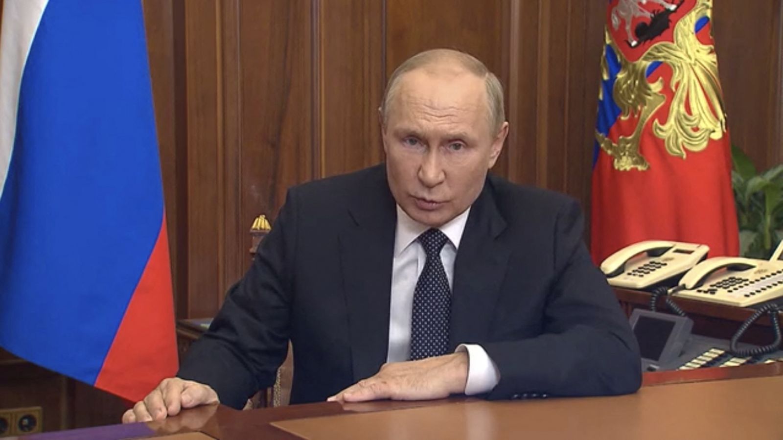 Tổng thống Vladimir Putin phát biểu ở Moscow ngày 21.9p/REUTERS