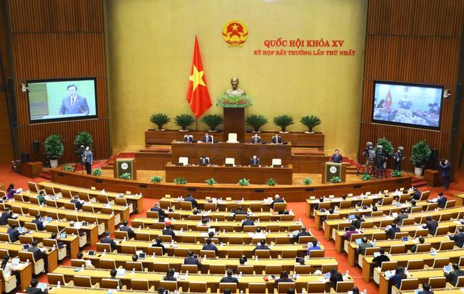 Quang cảnh Kỳ họp bất thường lần thứ nhất của Quốc hội khóa XV. Ảnh: Quochoi.vn