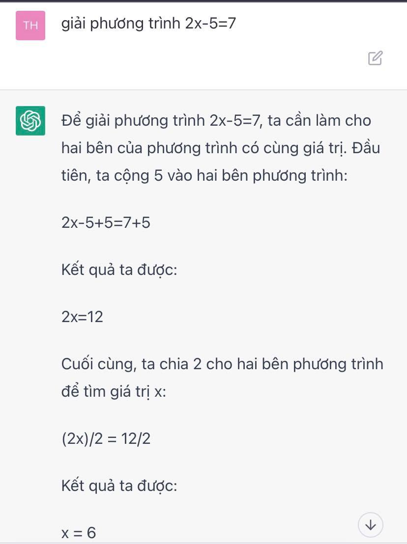 ChatGPT đưa ra đáp án nhanh chóng và chính xác trong thời gian ngắn. Ảnh: Thu Trang.