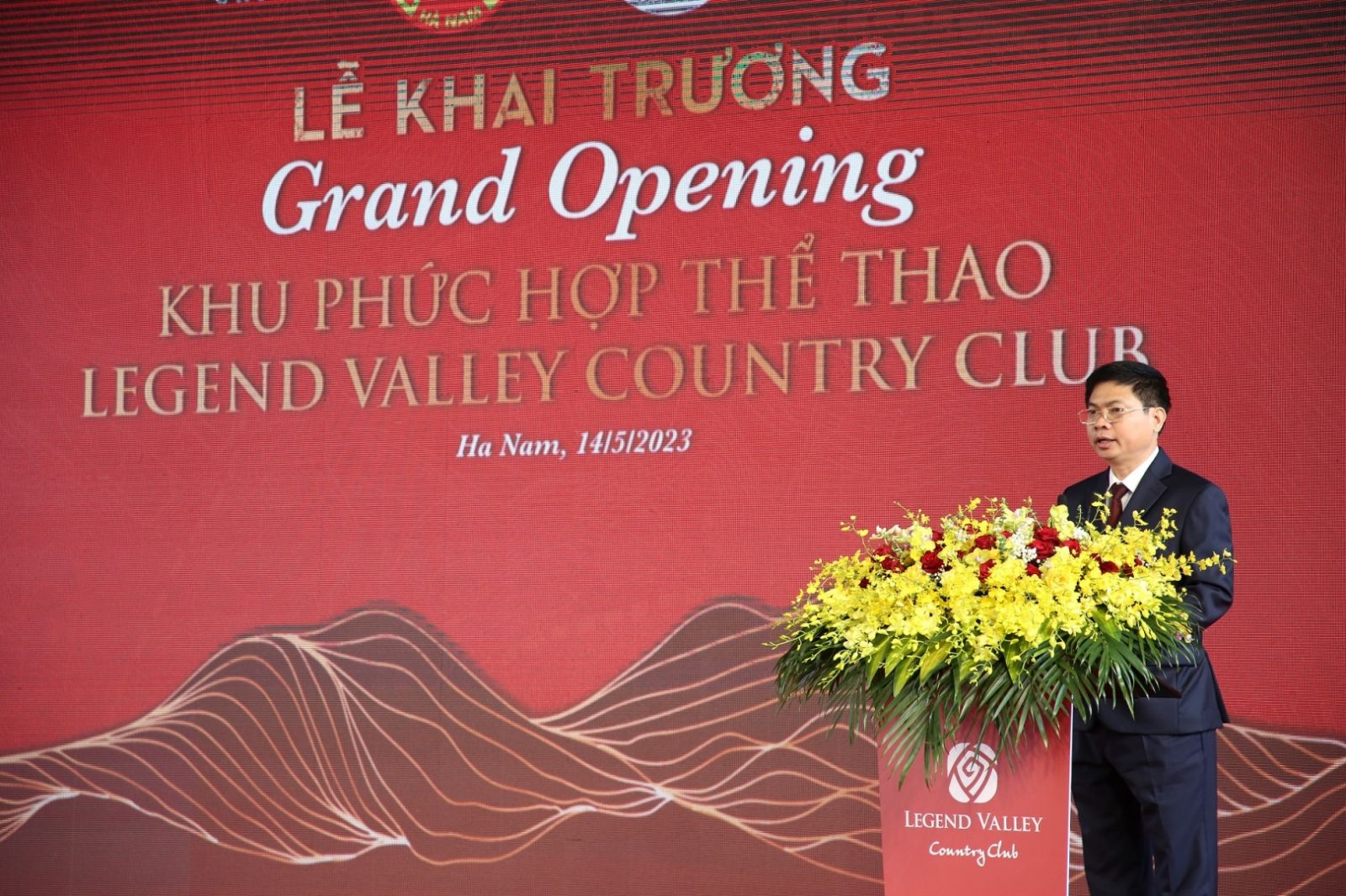 Ông Trương Quốc Huy, Phó bí thư Tỉnh ủy,<p/>Chủ tịch Ủy ban nhân dân tỉnh Hà Nam phát biểu tại sự kiện