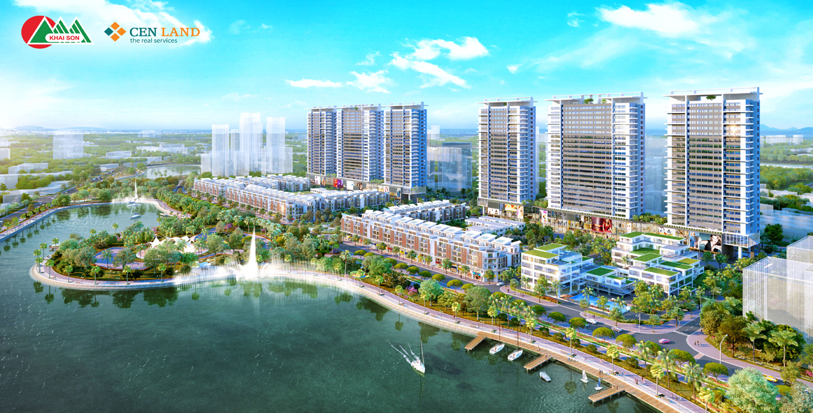 Khai Sơn Town bao gồm 210 căn Nhà phố thương mại Shophouse, công viên trung tâm cùng nhiều hệ thống tiện ích khác.