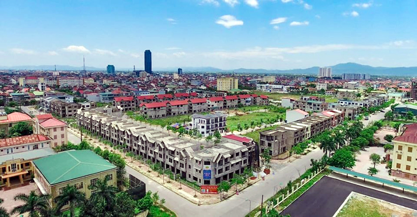 Một dự án bất động sản ở trung tâm thành phố Hà Tĩnh. Ảnh Internet