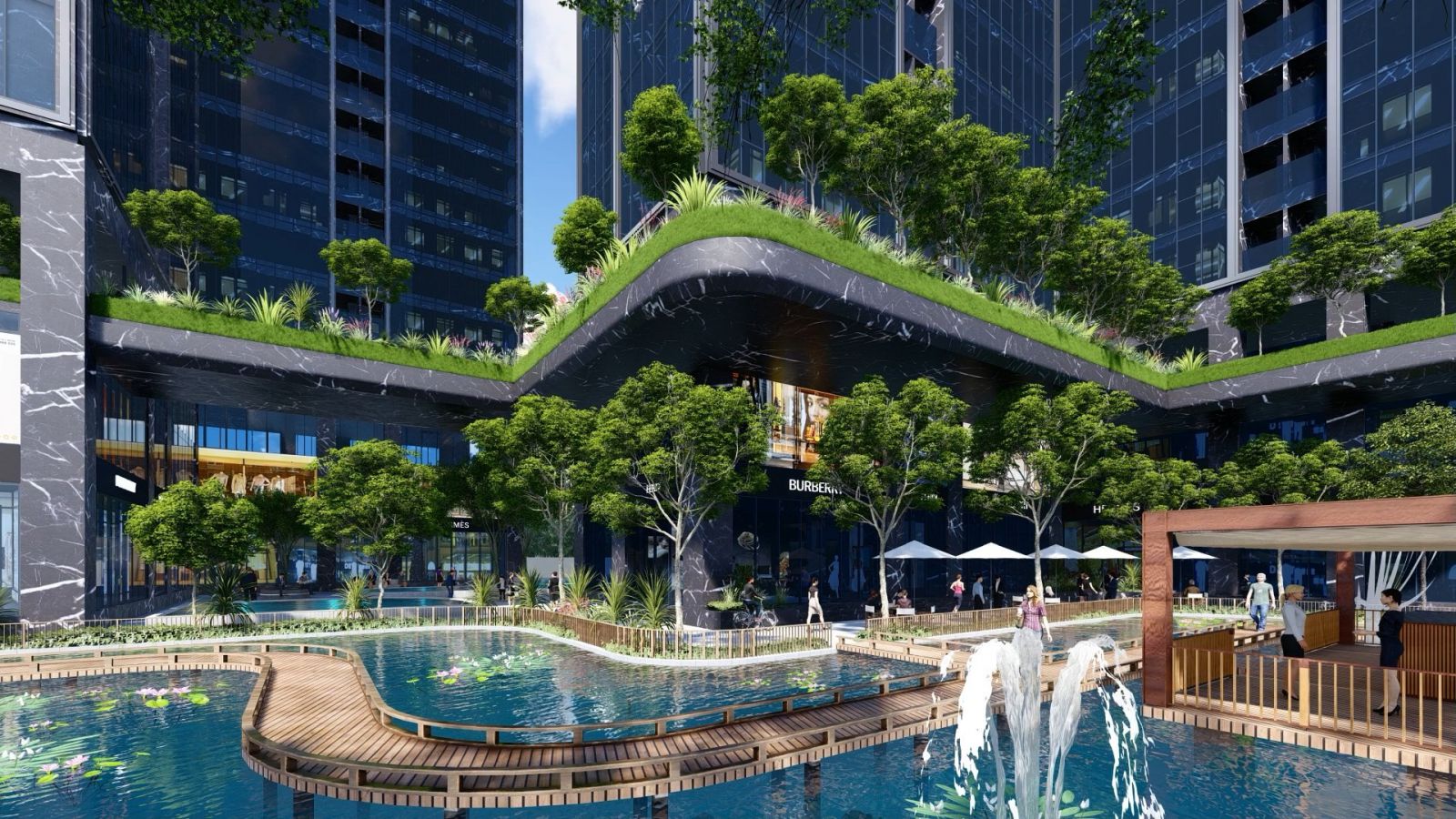Sunshine Sky City sở hữu không gian sinh thái chuẩn resort với điểm nhấn là 12.000 m2 diệnp/tích mặt nước