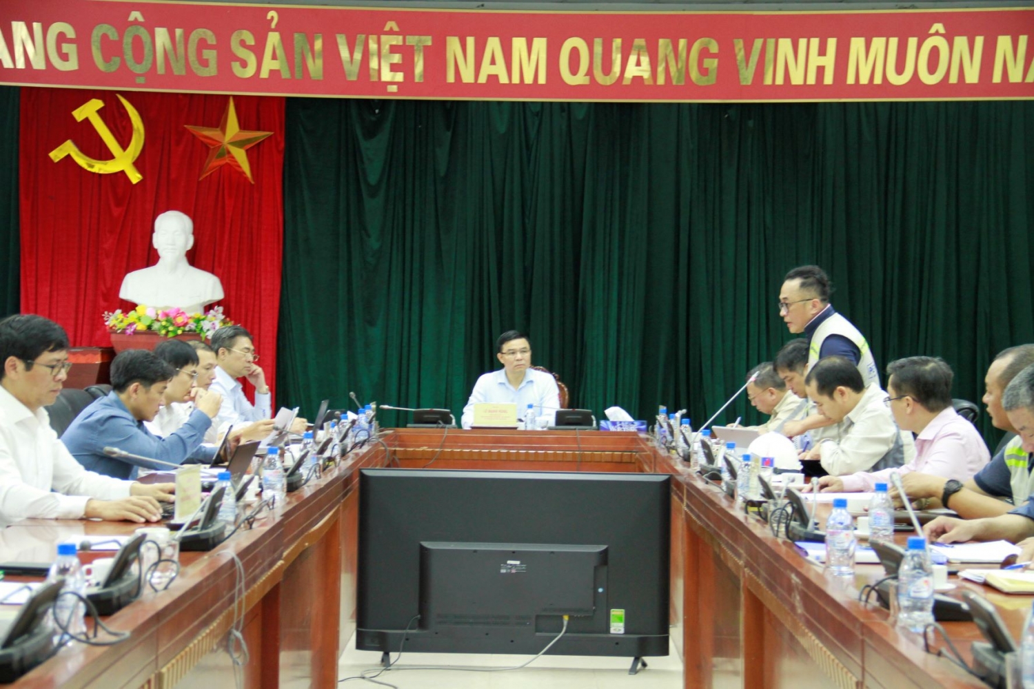 Toàn cảnh cuộc họp giao ban công trường Dự án NĐDK Thái Bình 2 ngày 16/11/2022.