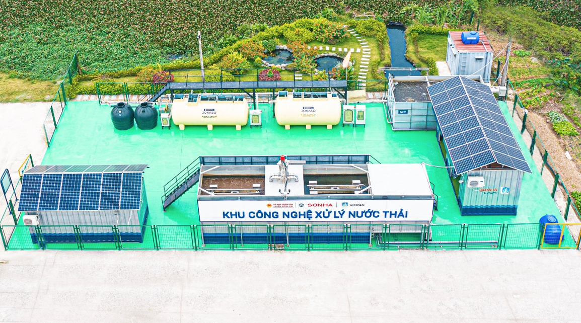 Khu thử nghiệm xử lý nước thải theo công nghệ Nhật Bản, Hàn Quốc tại huyện Đông Anh – Hà Nội (Ảnh: Tập đoàn Sơn Hà)