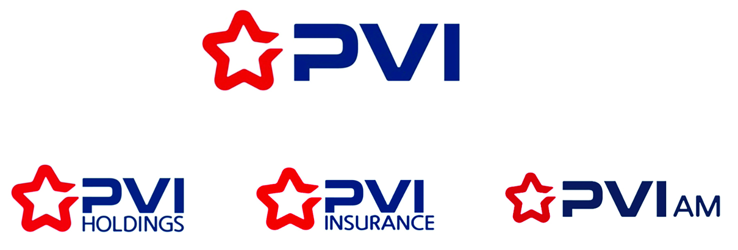 Hệ thống nhận diện thương hiệu mới của PVI từ ngày 01.01.2023.