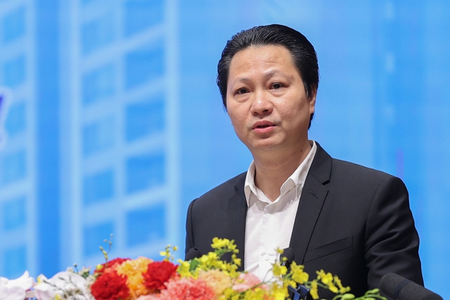 Ông Đỗ Thanh Sơn, Phó Tổng Giám đốc Ngân hàng Công Thương Việt Nam phát biểu tại Hội nghị - Ảnh VGP/Nhật Bắc