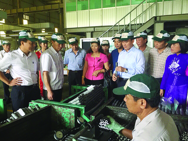 Lãnh đạo Thành phố Hà Nội đến thăm và làm việc tại Công ty cổ phần Xích líp Đông Anh - doanh nghiệp thành viên Hanoisme