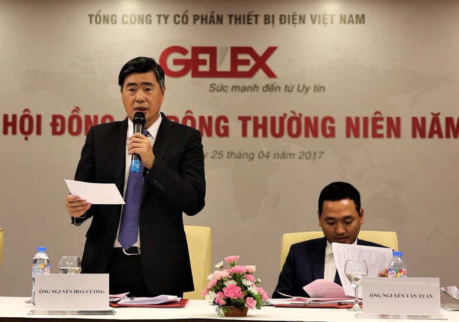 Chủ tịch HĐQT Nguyễn Hoa Cương và Tổng giám đốc Gelex Nguyễn Văn Tuấn. Ảnh: GEX.